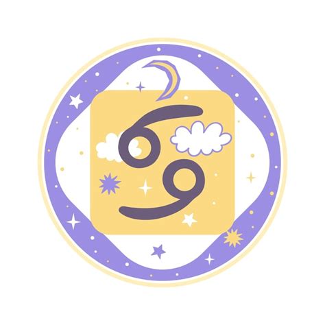 Astrología horóscopo elemento cáncer signo del zodiaco Vector Premium