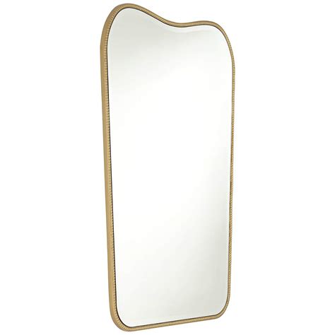 Lyana Matte Gold 27 X 39 Dipping Top Wall Mirror 140r2 Lamps Plus