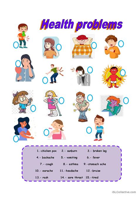 HEALTH PROBLEMS English ESL Worksheets Pdf Doc