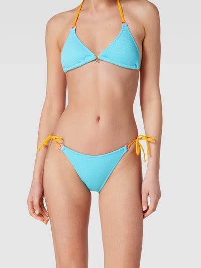 Banana Moon Bikini Slip Mit Strukturmuster Modell Lenka Helltuerkis