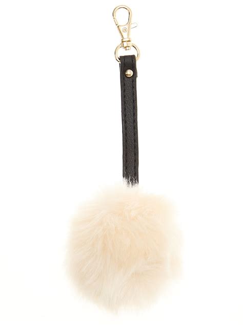 Porte clé pompon fausse fourrure beige Kiabi 3 00