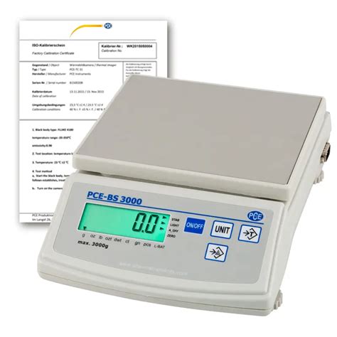 Analytical Balance PCE BS 3000 ICA Incl ISO Calibration Certificate