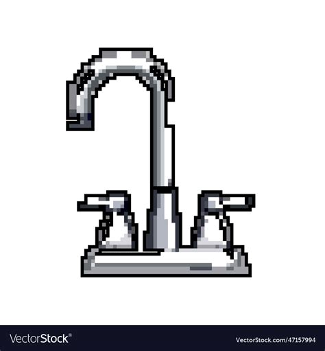 Pipe faucet water game pixel art Royalty Free Vector Image