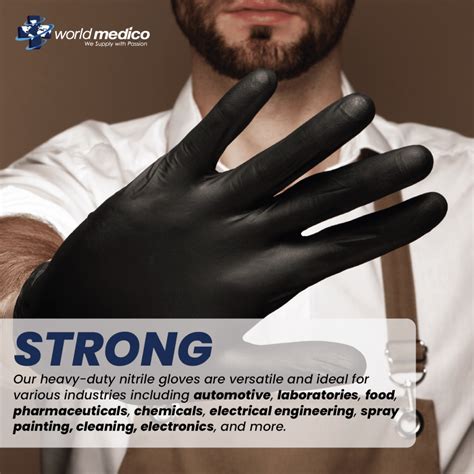 Nitrile gloves, Black | World Medico