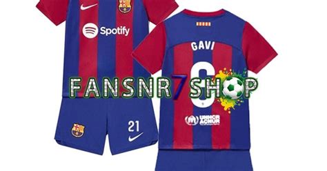 FC Barcelona fußball trikot Gavi 6 Kinder Heim 2023 2024 Kurzarm