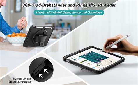 ProCase Hart Hülle mit Stifthalter für iPad 10 Generation 2022 10 9