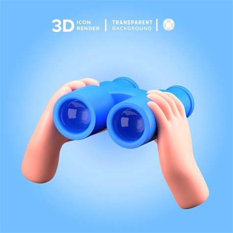 Premium Psd Binocular D Illustration Rendering D Icon Colored Isolated