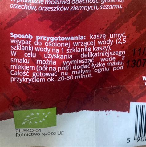 Bio kasza jaglana NaturAvena kalorie kJ i wartości odżywcze