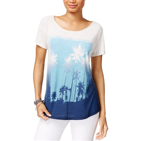 Lucky Brand Lucky Brand Womens Palm Tree Graphic T Shirt Blue X