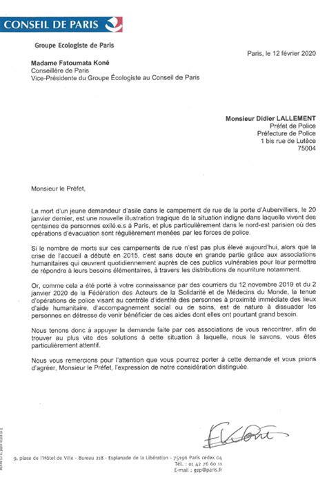 Modele De Lettre Gratuite Pour La Prefecture Mod Les Lettres