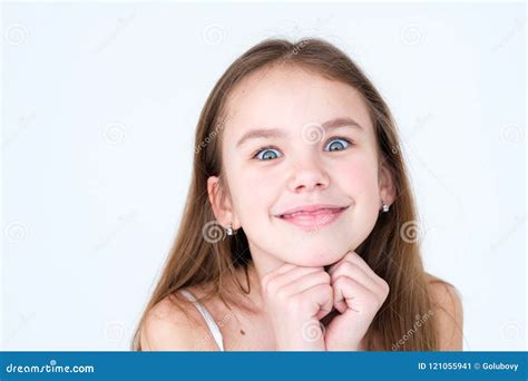 Emotion Mischievous Playful Naughty Smiling Girl Stock Image Image Of