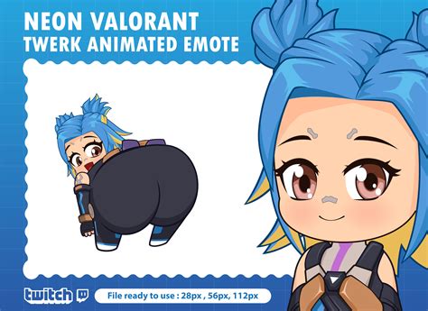 Neon Valorant Twerk Animated Emote for Discord / Booty Emote / Discord ...