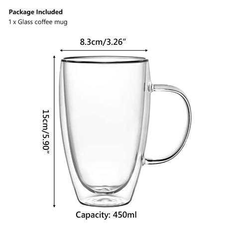 Buy Double Wall Glass Tea Coffee Mugs Cappuccino Cup Heat Resistant