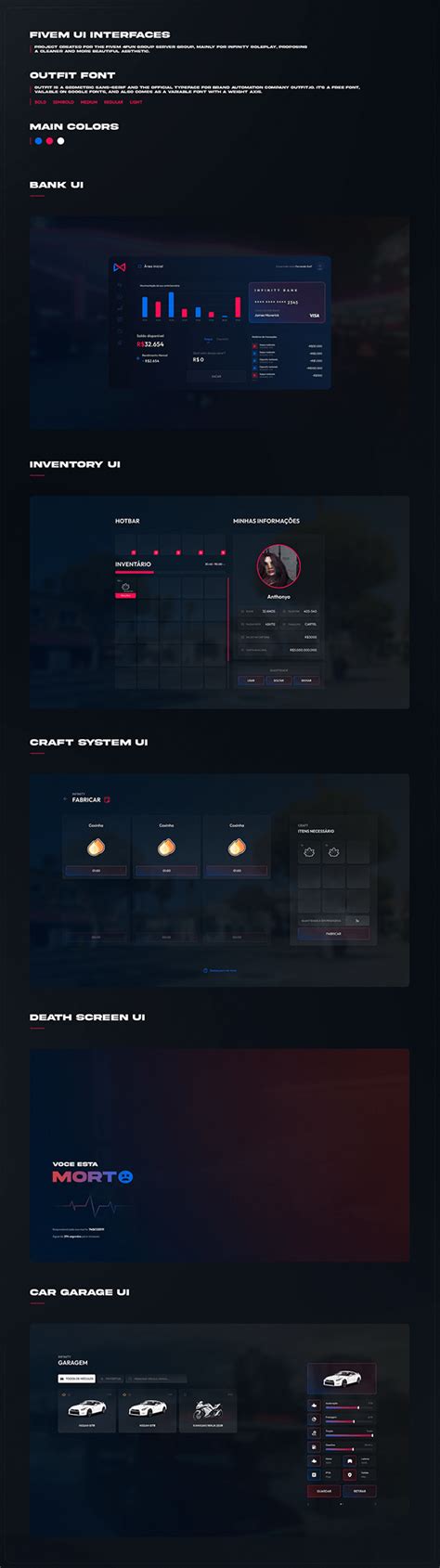 Infinity Roleplay Gta 5 Ui Design Behance