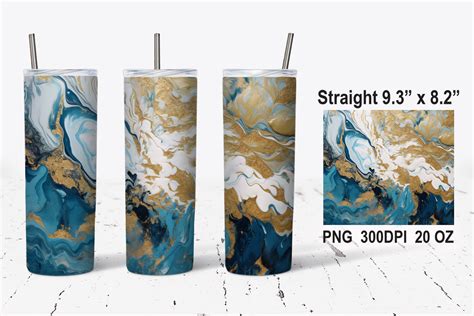 Marble Blue Gold Tumbler Wrap Png Graphic By Cutfilesgallery Creative