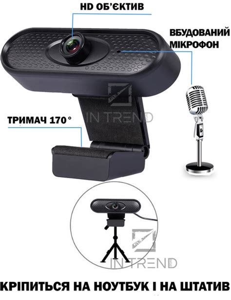 Веб камера Web-camera 720 1280х720 Чорна з вбудованим мікрофоном для ...