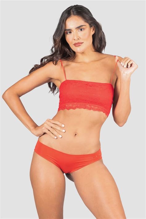 Cropped Lingerie De Renda Vermelho Ref P C Kaisan