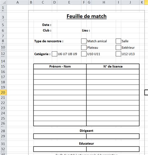 Programmation Vba Pour Cr Er Une Feuille De Match Macros Et Vba Excel