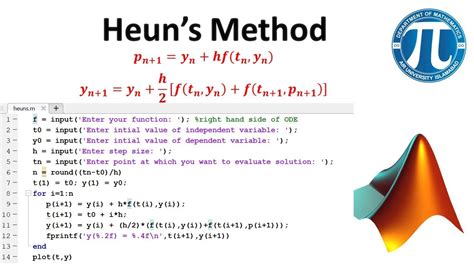 Heun S Method To Solve Odes With Matlab Code Youtube