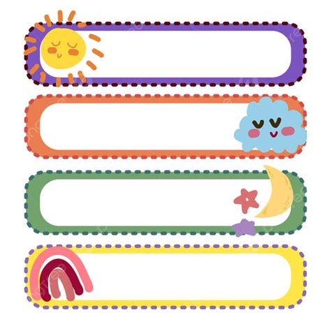 Cute Name Tag PNG Transparent, Name Tag Illustration Full Color With ...