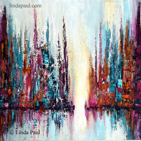 Colorful Abstract Painting For Sale Cityscape Original Art