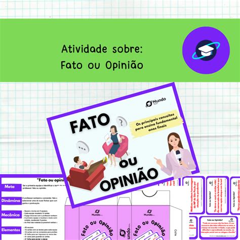 LP Atividade sobre Fato ou Opinião Lojinha de Atividades