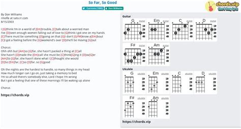 Chord: So Far, So Good - Don Williams - tab, song lyric, sheet, guitar ...