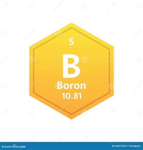 Boron Symbol Chemical Element Of The Periodic Table Vector Stock