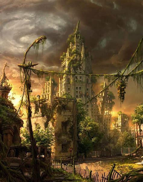 Pin By Snouty Pig On Fantasy Post Apocalyptic City Fantasy Landscape