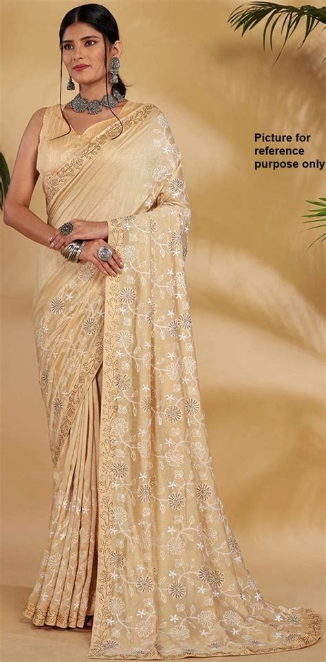 Fancy Saree Ynf Beige Simply Sarees Melbourne