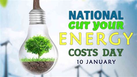 National Cut Your Energy Costs Day Date Background Importance