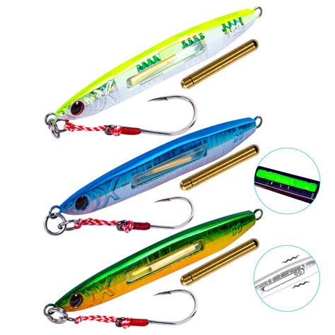 Goture Tuna Lures Vertical Jigs Saltwater Slow Pitch Jigs Glow Lead