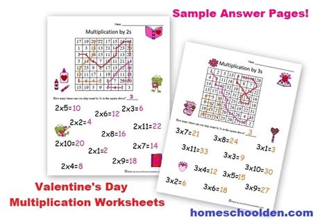 Valentines Multiplication Packet 2s Through 10s Homeschool Den