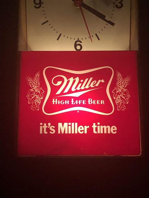 Vintage Miller High Life Beer Lighted Clock Etsy Light Beer Miller High Life Beer