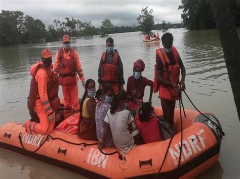 Ndrf Carry Out Rescue Operation In Assams Flood Affected Areas