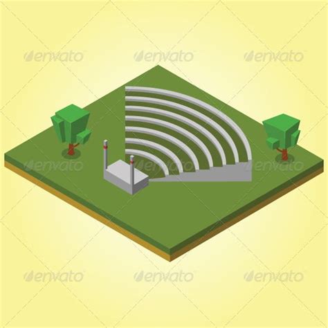 Isometric Amphitheater Vector Design Web Design Design Templates