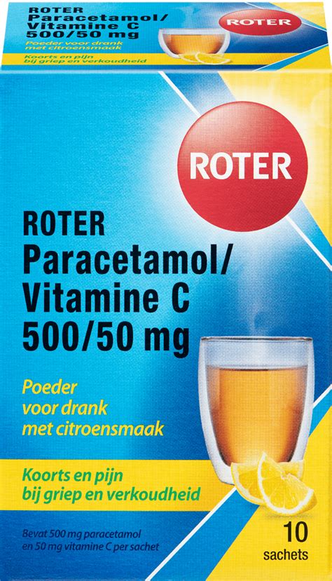 Roter Paracetamol Met Vitamine C Mg Mg Sachets Roter