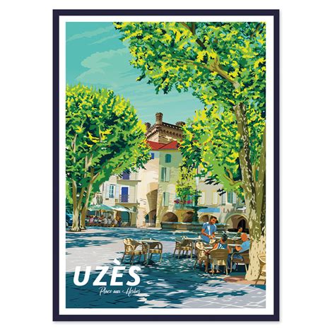 Uzès Poster affiche image encadrée Cadr Aven