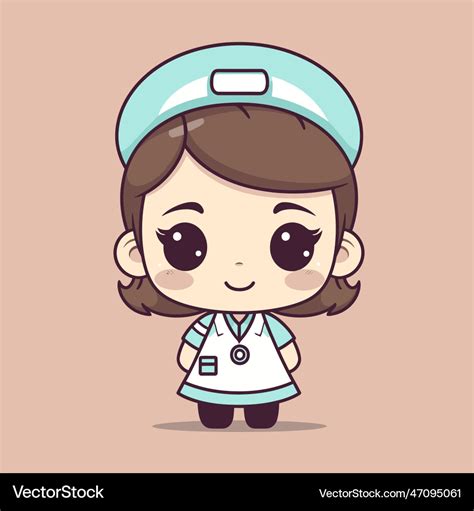 Cute Kawaii Nurse Chibi Mascot Cartoon Style Vector Image