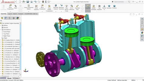 Solidworks Tutorial Design Of Two Cylinder Engine In Solidworks YouTube