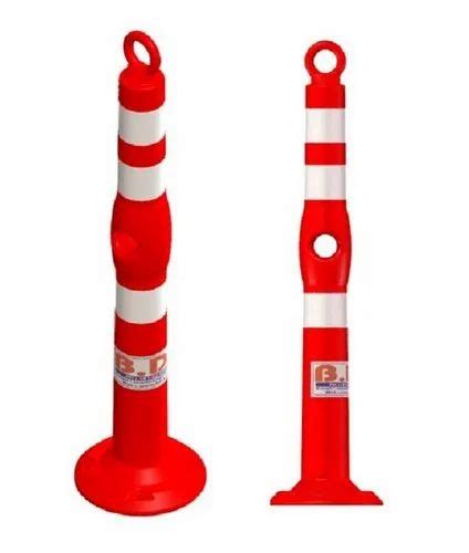 Orange And White Polyurethane Flexible Spring Post For Road Safety