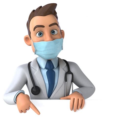 Premium Photo | Doctor animation with a mask