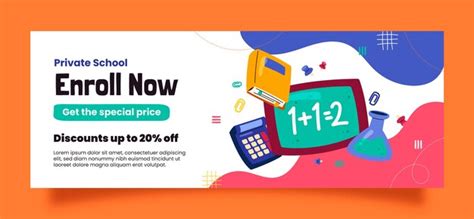 Desconto Para Escola Particular - Design de modelo de escola particular | Vetor Grátis