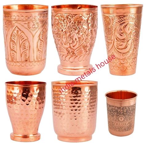 Hammered Round Designer Copper Glass Capacity Ml At Rs Piece