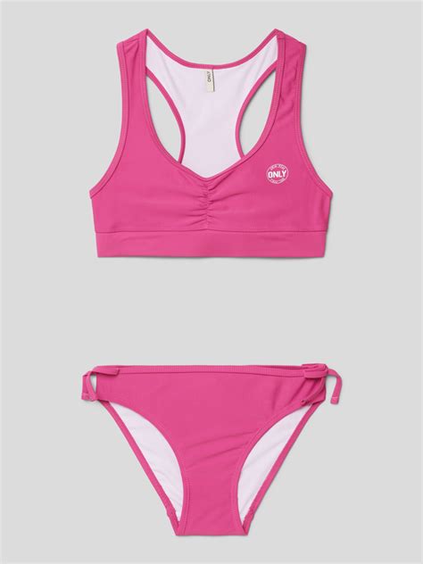 Only Bikini Mit Label Print Modell Konmarie Fuchsia Online Kaufen