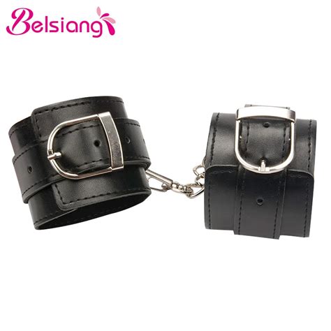 Belsiang Leather Handcuffs For Sex Handcuffs Bdsm Bondage Restraints