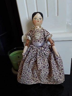 Old Antique Wooden Dutch Grodnertal Jointed Peg Doll Peg