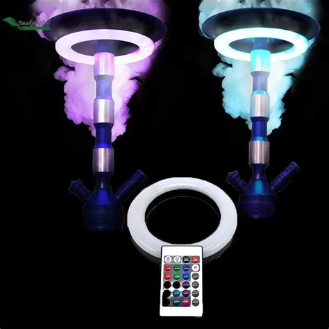 Usb Colorful Led Hookah Lights Show Shisha Ring Lamp Magnet Adsorption With Remote Control