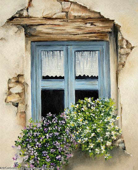 Artwork Marie Claire Houmeau Old Blue Window Painting Window