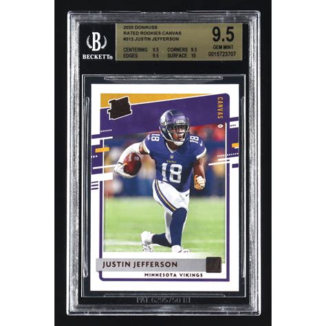 Justin Jefferson Donruss Rated Rookies Canvas Rc Bgs